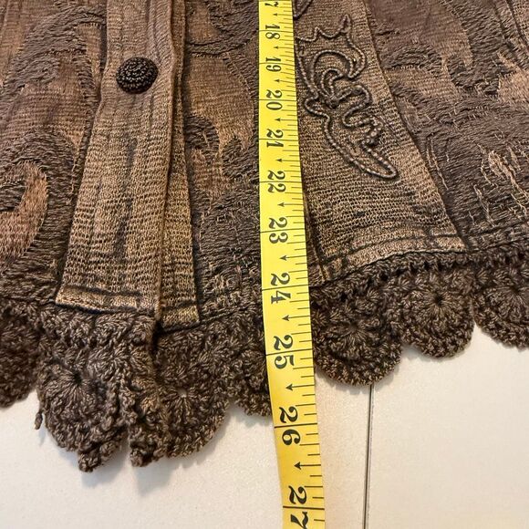 Flashback Jacket Copper Embroidered Sequined Crochet Trim Size XL Western, Goth - Picture 12 of 16